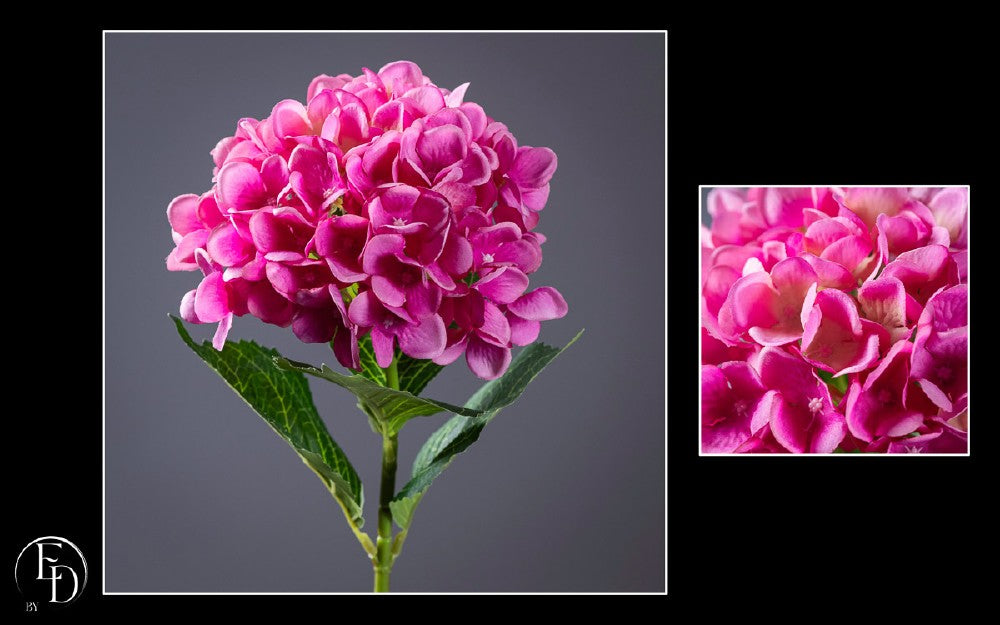 Hortensia artificiel fuchsia 66 cm – Une touche de couleur éclatante