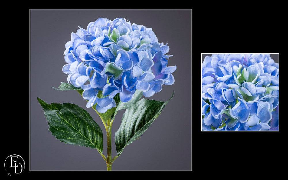 Hortensia artificiel bleu - H.66 cm – Une floraison généreuse et pleine de fraîcheur