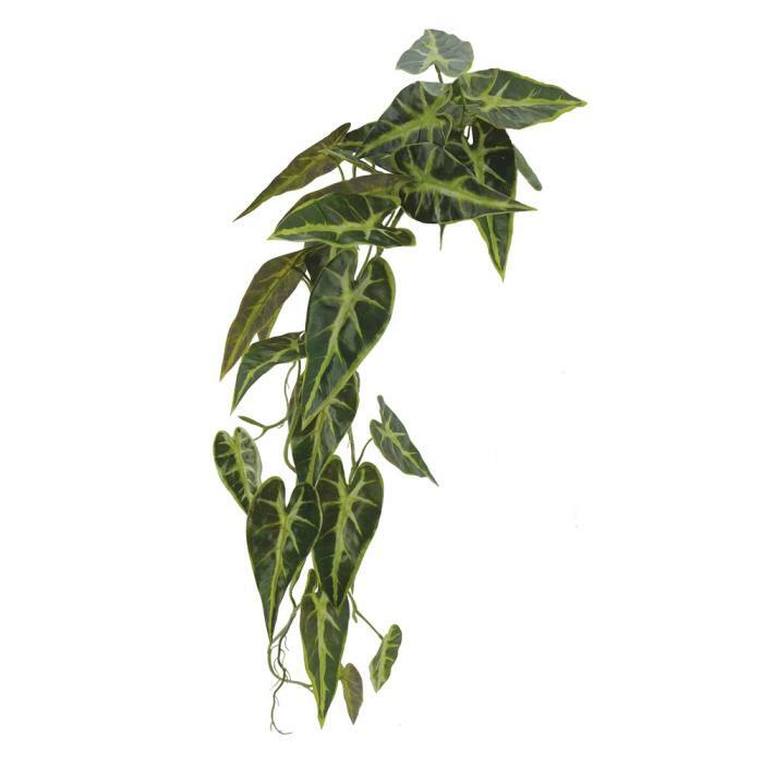 Feuillage artificiel - Chute piquet d'Alocasia - plante verte d'intérieur - H.84 Q4