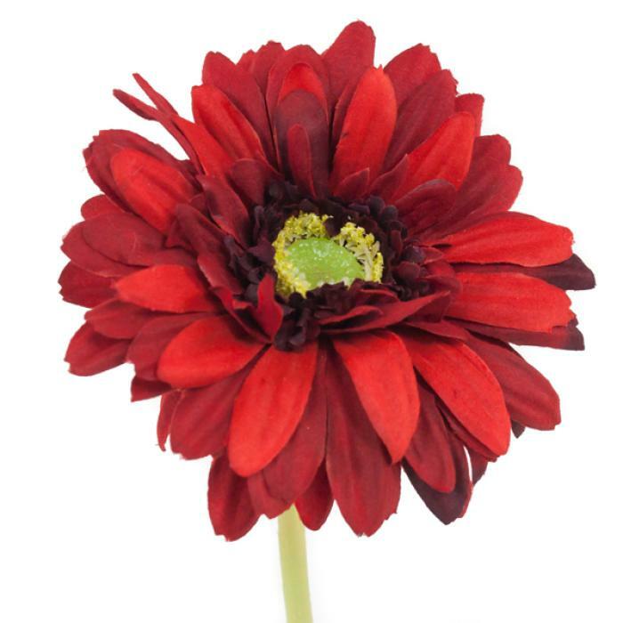 Fleur artificielle Gerbera - composition bouquet artificiel - H.49 cm rouge S2