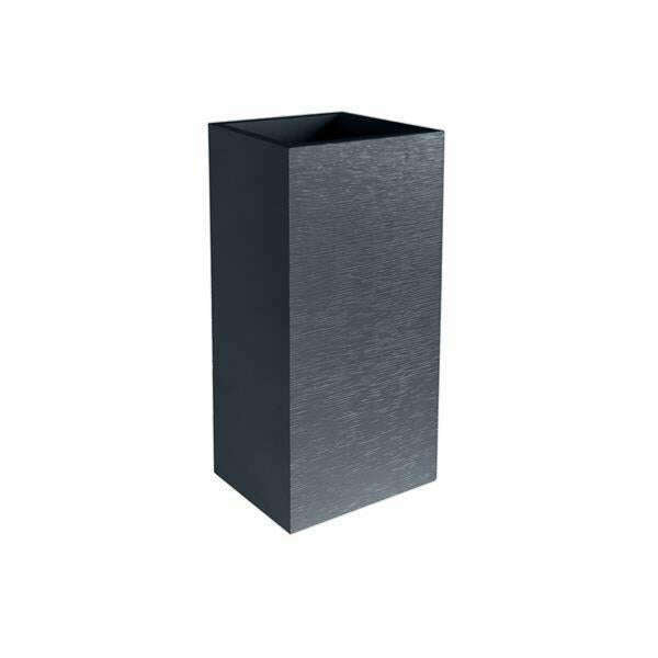 Bac pour fleur carré haut Graphit - intérieur extérieur - L.39.5 x H.80 Anthracite EDA PLASTIQUES