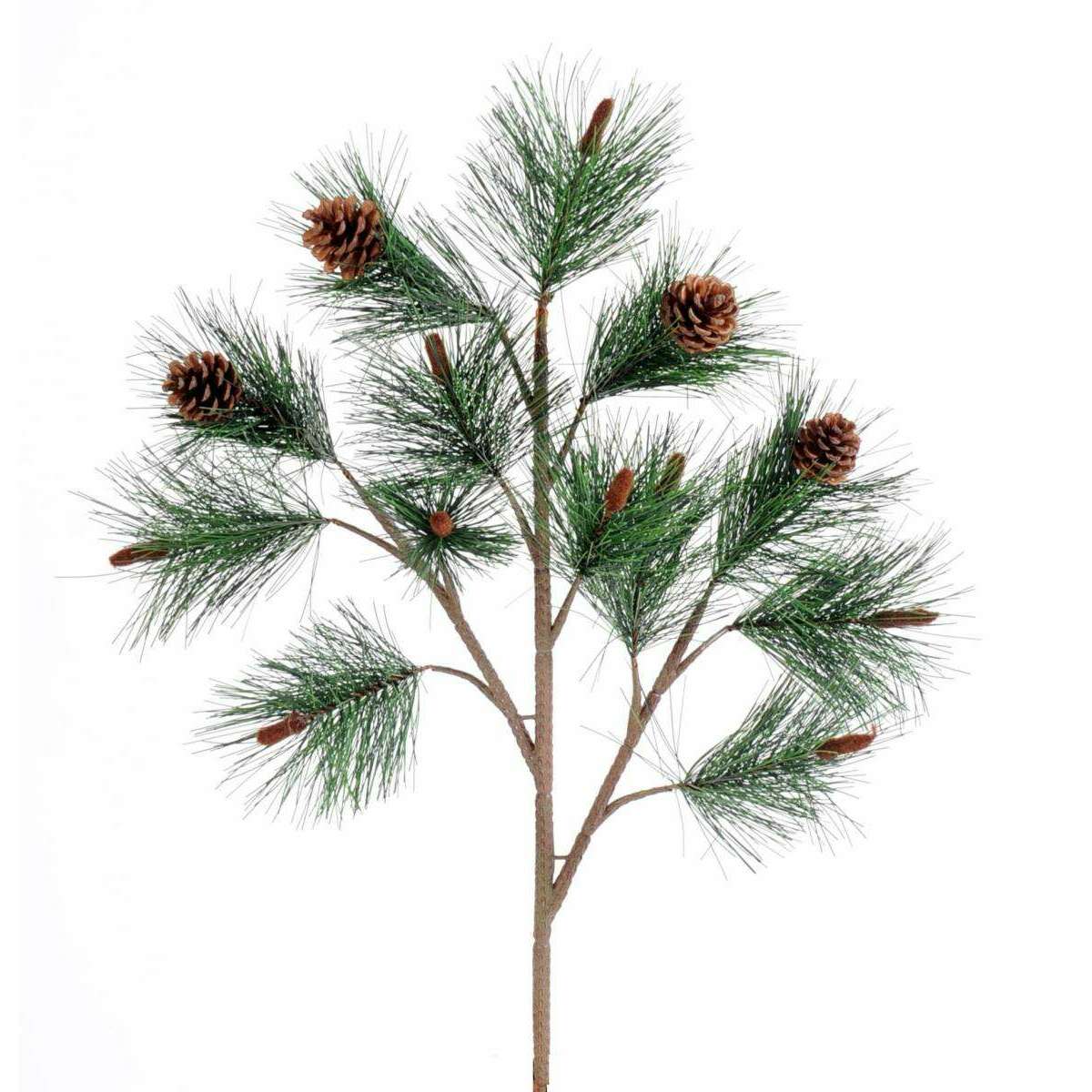 Branche artificielle de pin 4 pommes de pin - décoration d'intérieur - H.60cm chariot noel