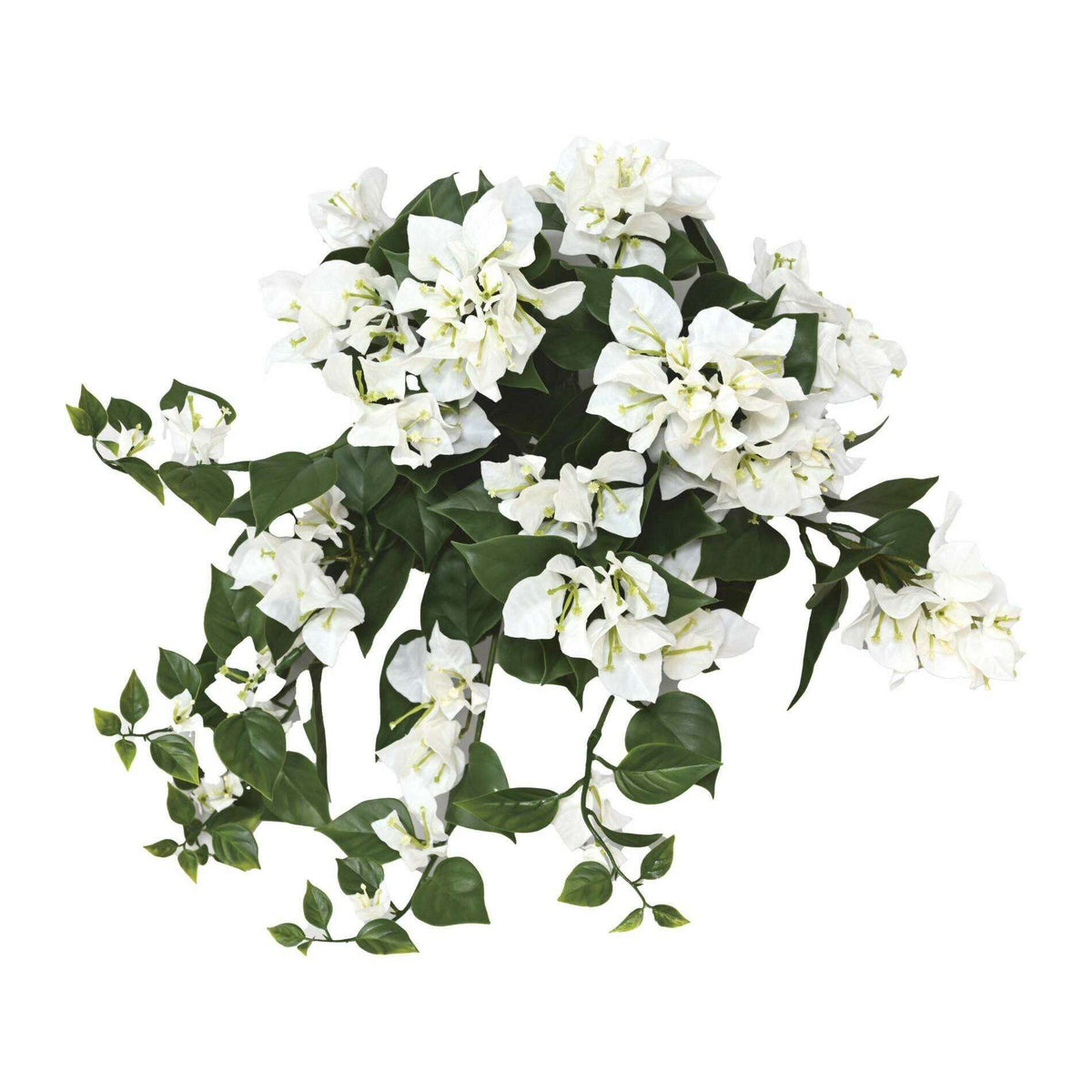 Chute artificielle fleurie Bougainvillier large UV - plante d'extérieur - H.40cm blanc - B4