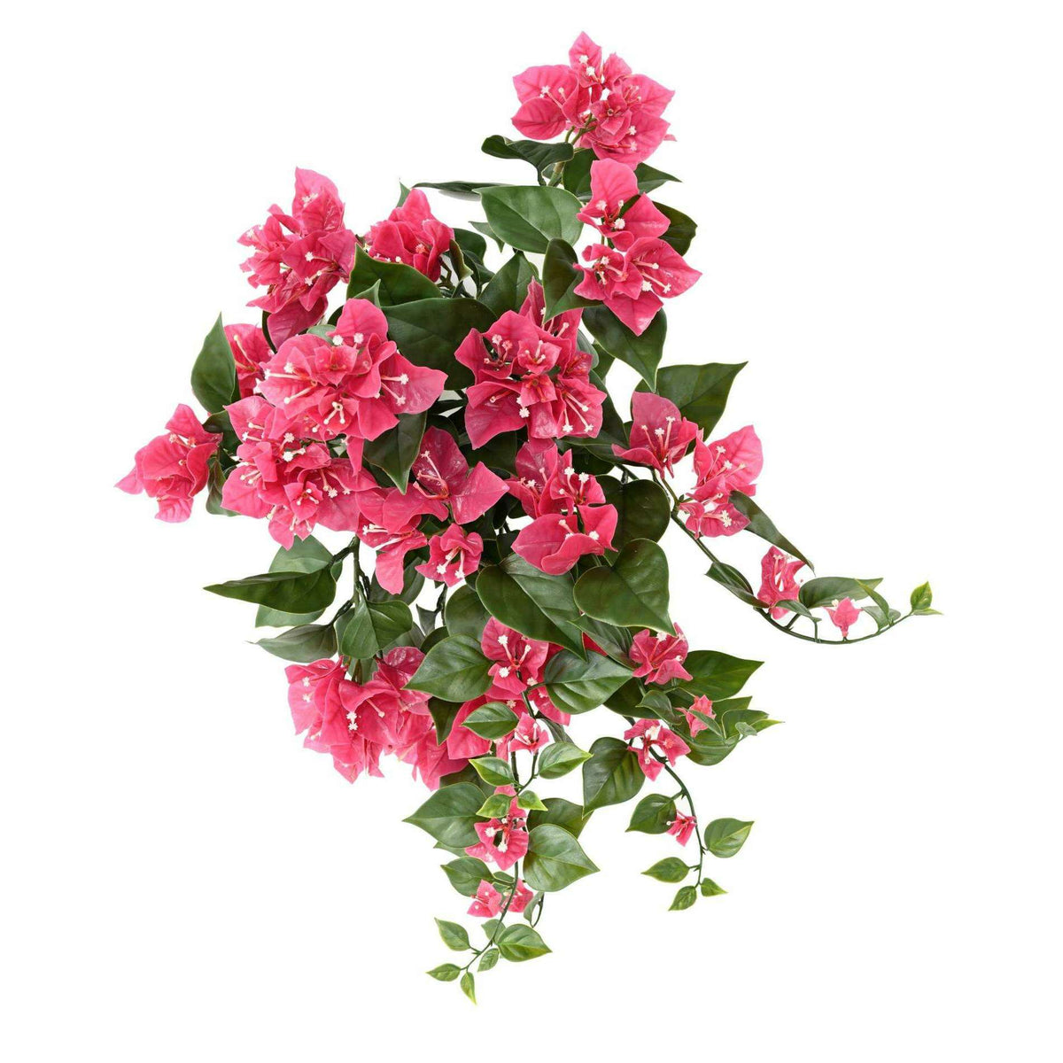 Chute artificielle fleurie Bougainvillier large UV - plante d'extérieur - H.40cm fuchsia - B2