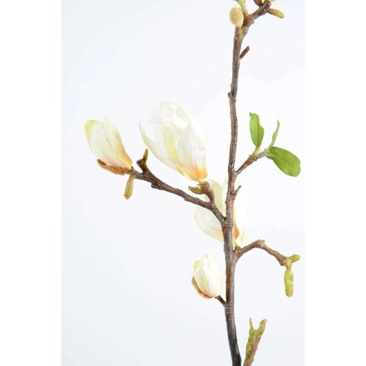 Fleur artificielle branche de Magnolia - création florale intérieur - H.83cm blanc - M1