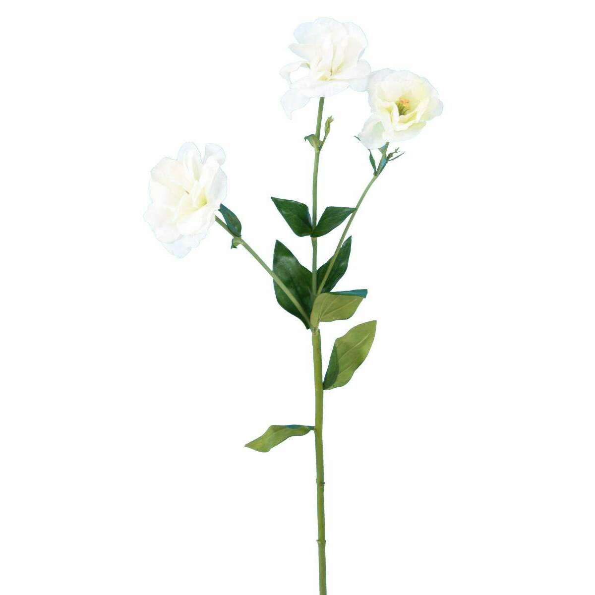 Fleur artificielle coupée Lisianthus 3 fleurs - création de bouquet - H.70cm blanc - K1