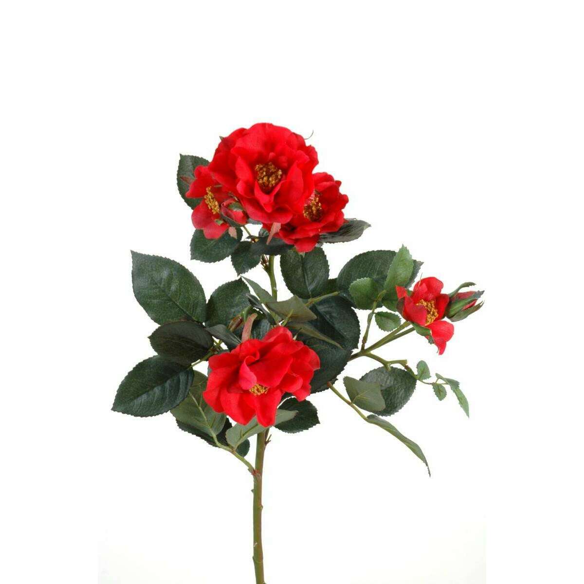 Fleur artificielle coupée rose Mandy - natural touch - H.45cm rouge SHOWROOM