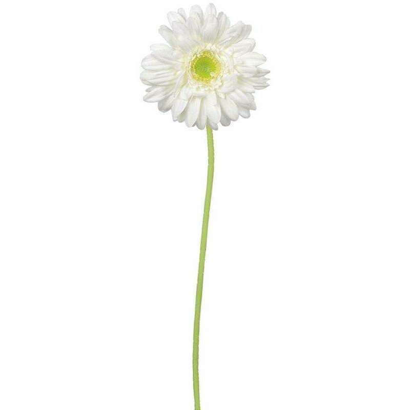 Fleur artificielle Gerbera - composition bouquet artificiel - H.50 cm blanc - S2