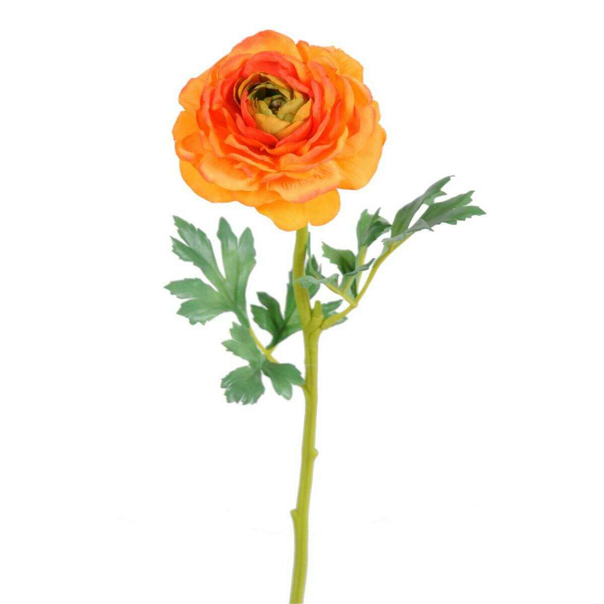 Fleur artificielle Renoncule en tissu - création de bouquet - H.58cm orange M3