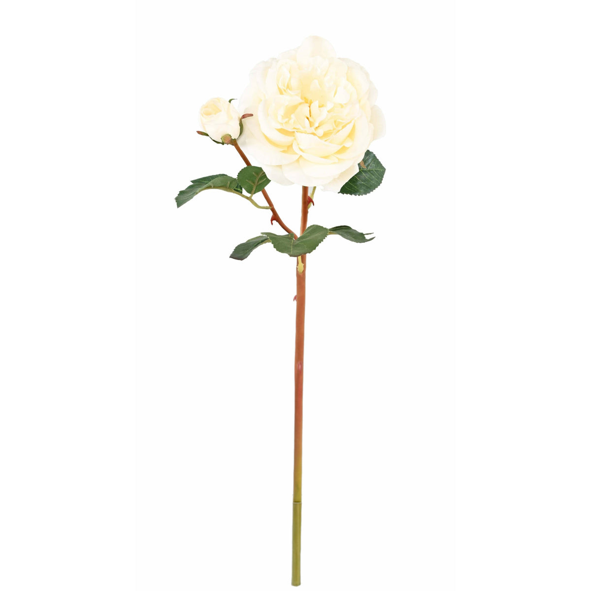 Fleur artificielle rose - composition florale - H.53cm blanc M4