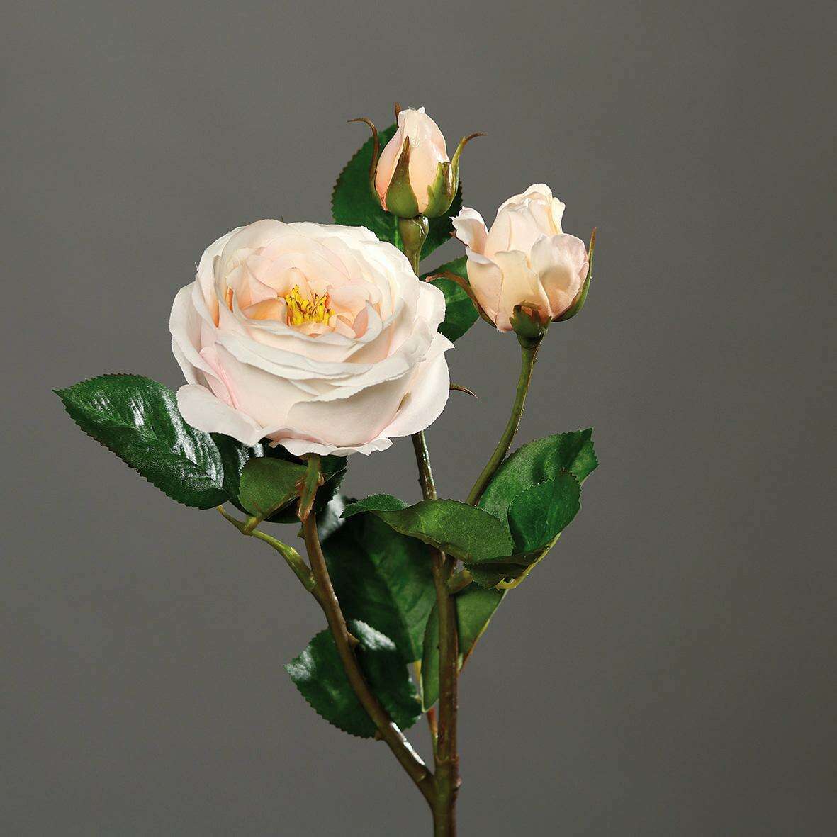 Fleur artificielle rose 1F 2B - décoration florale d'intérieur - H.46cm saumon P3