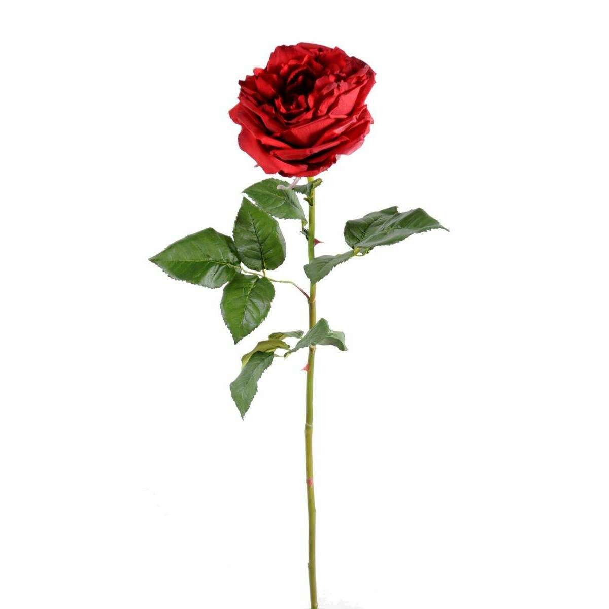 Fleur artificielle rose Anglaise Ø.14cm - haute gamme - H.85cm rouge - M5