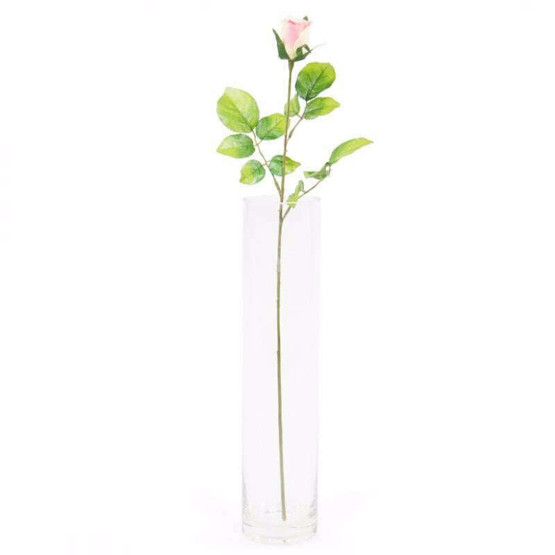 Fleur artificielle rose bouton - composition bouquet - H.67cm rose S2