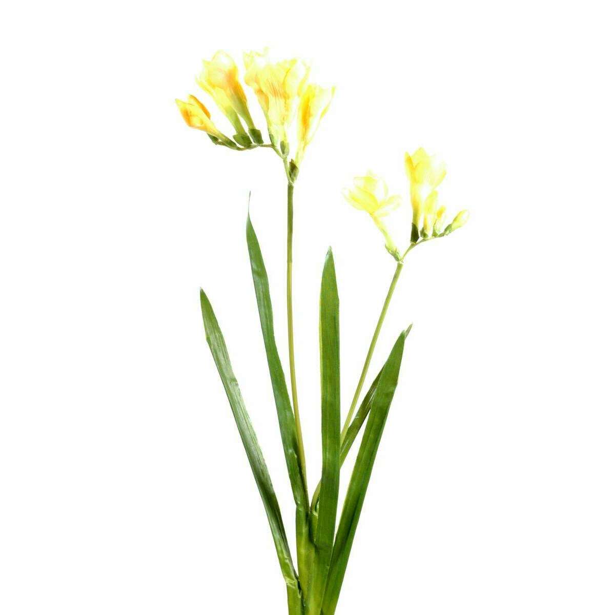 Fleur coupée artificielle Freesia large - création de bouquet - H.60cm jaune G1