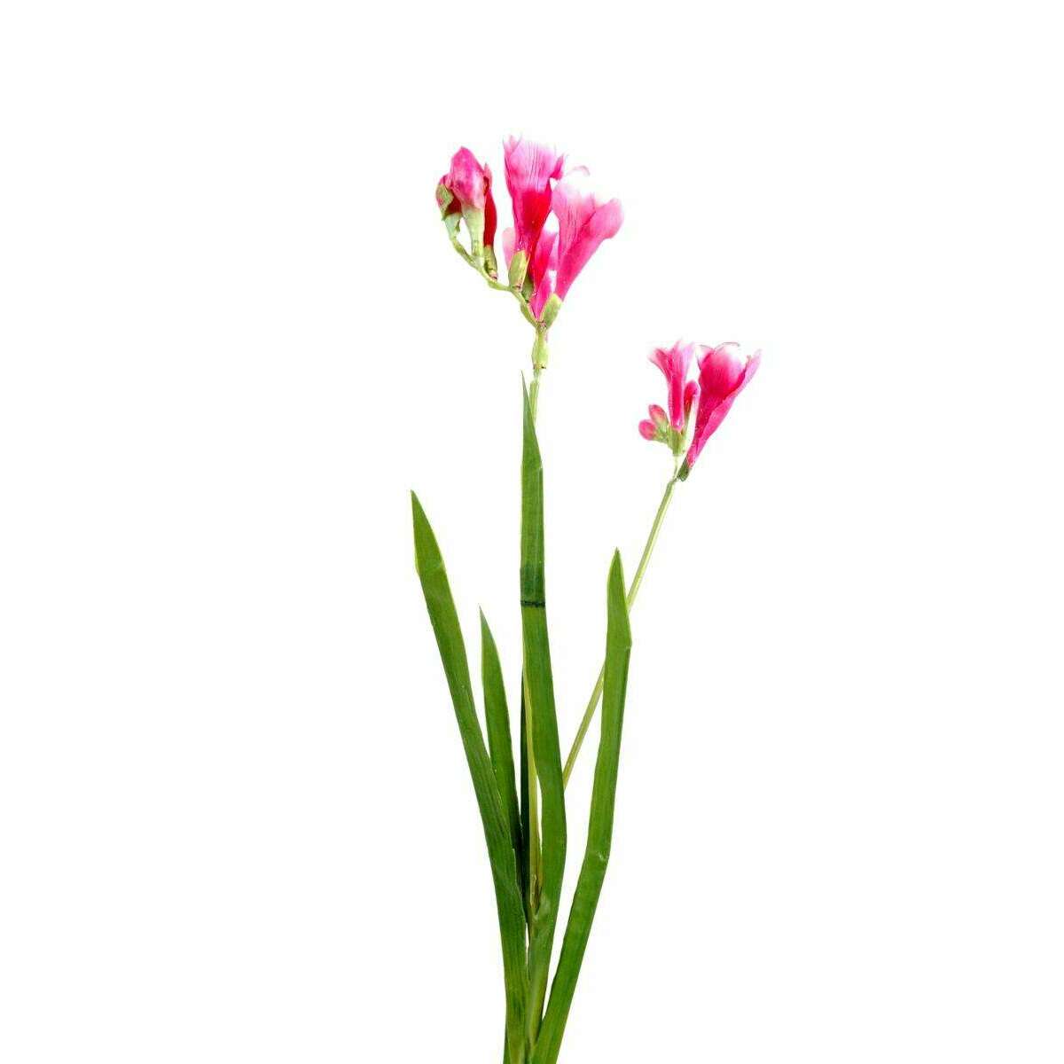 Fleur coupée artificielle Freesia large - création de bouquet - H.60cm rose G2