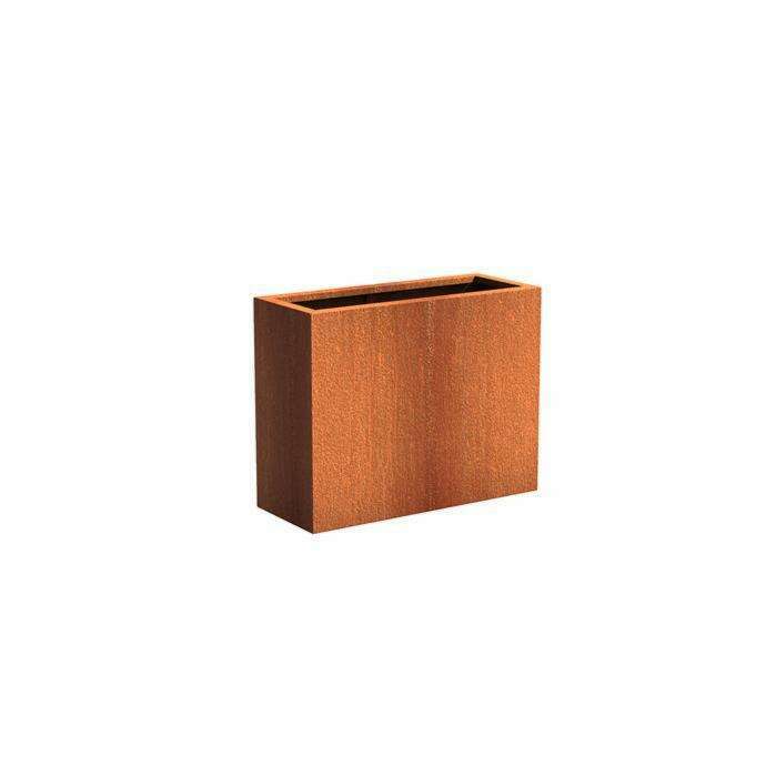 Muret pour fleur bac rectangulaire Ande - extérieur jardin - L.100xH.80cm Acier Corten