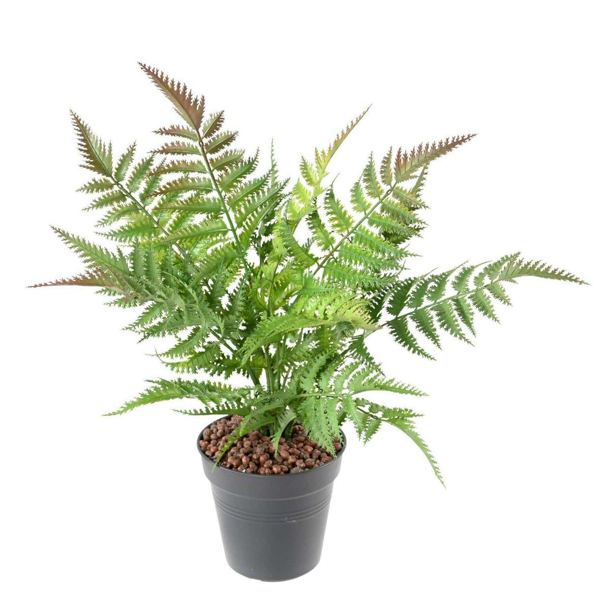 Plante artificielle Fougère plastique en piquet - décoration d'intérieur - H.45cm vert-F4
