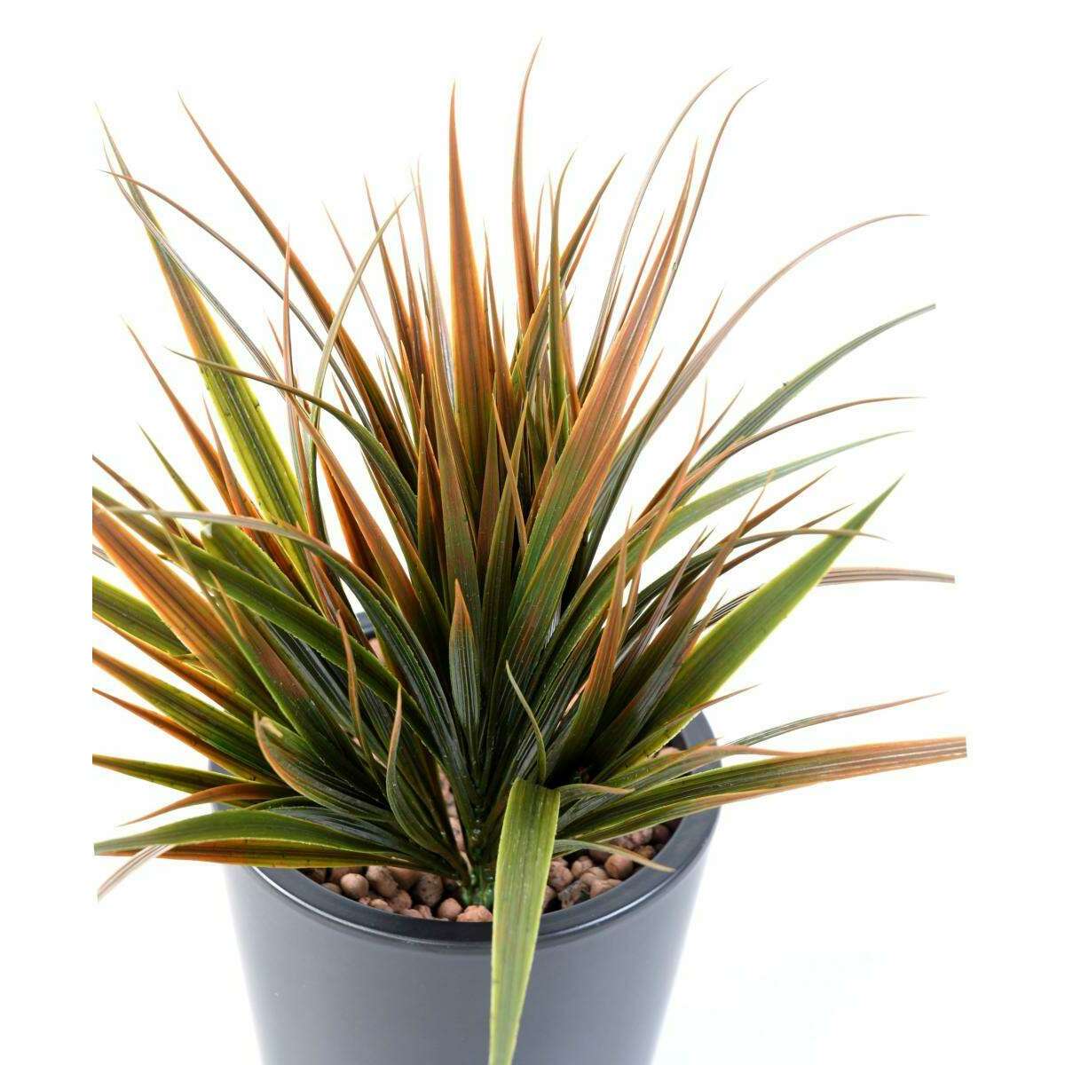 Plante artificielle Herbe large en piquet - intérieur extérieur - H.34cm vert brun-H2
