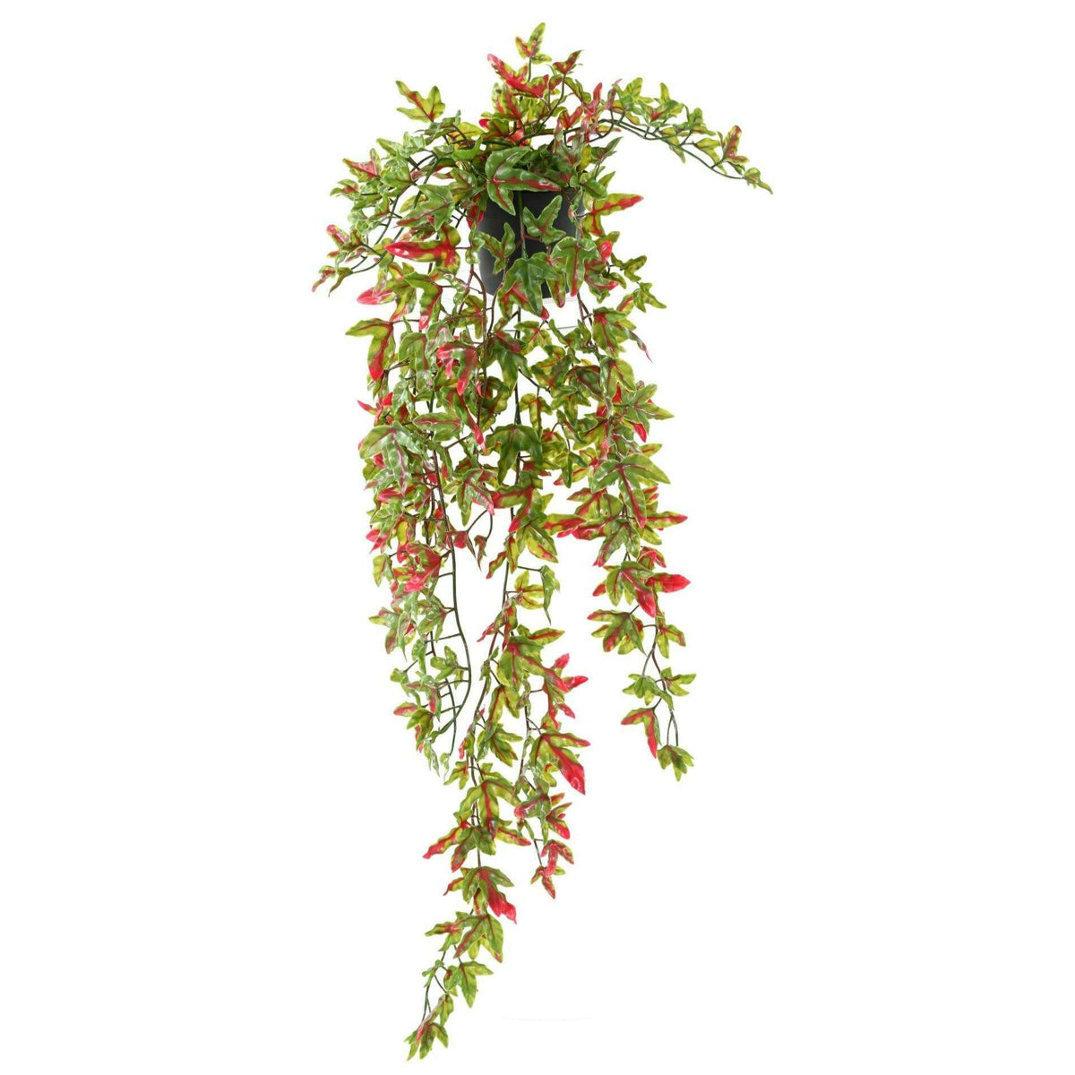 Plante artificielle Lierre en pot - Plastique UV extérieur - H.70cm vert rouge J4