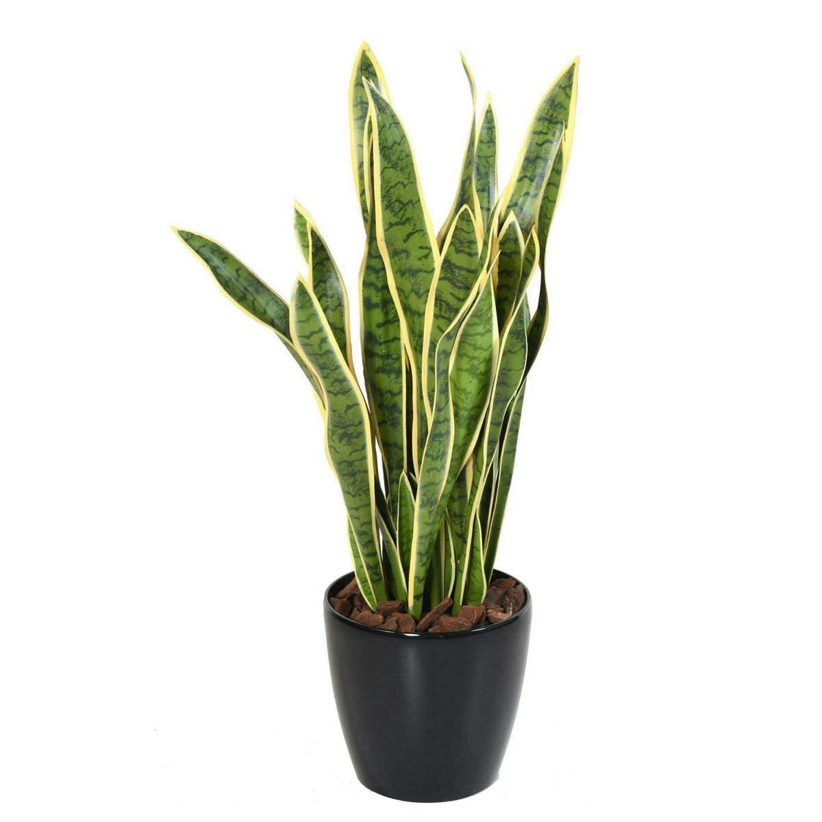 Plante artificielle Sansevieria large - décoration d'intérieur - H.93cm vert jaune SHOW