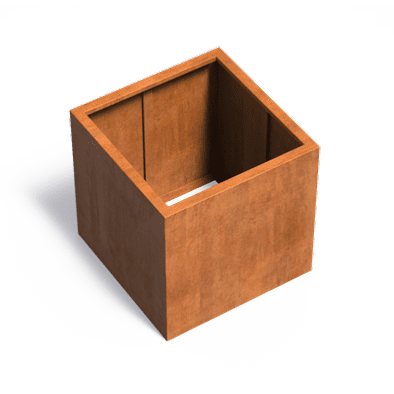 Pot pour fleur bac carré sans fond aspect rouillé - jardin terrasse - L.80xH.80cm Acier Corten
