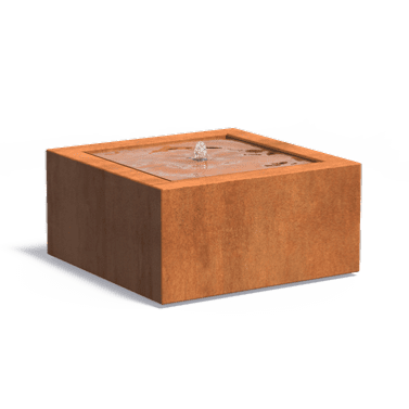 Table d'eau fontaine avec LED - extérieur jardin - 80xH.40cm Acier Corten