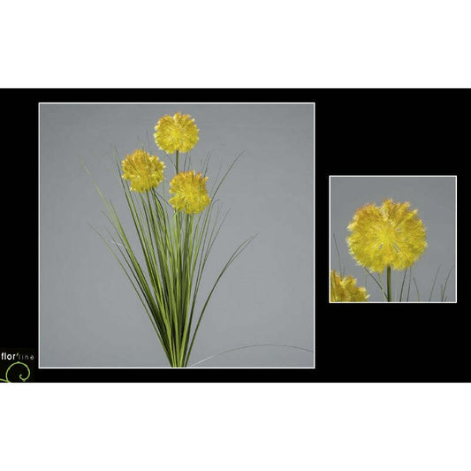 Bouquet d'allium en piquet - vert brun 3 tiges - décoration d'intérieur - H.80cm -  S2