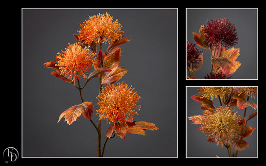 Branche de Viburnum artificielle pourpre/orange H.80 cm – Élégance automnale raffinée