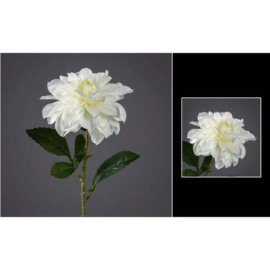Fleur artificielle dahlia- décoration d'intérieur - H. 60 cm crème- Z4