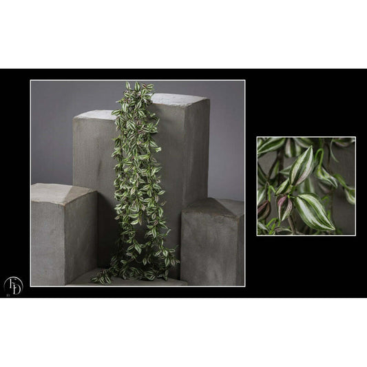 Branche artificielle de misère zébrée retombante- décoration d'intérieur - H. 150 cm  panaché vert blanc rose- Q4