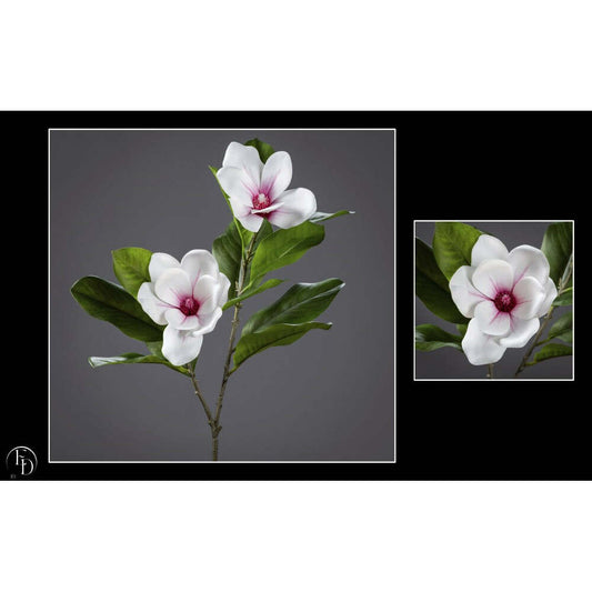 Fleur artificielle tige de magnolia polyfoam - décoration d'intérieur - H. 70 cm  creme rose Q3