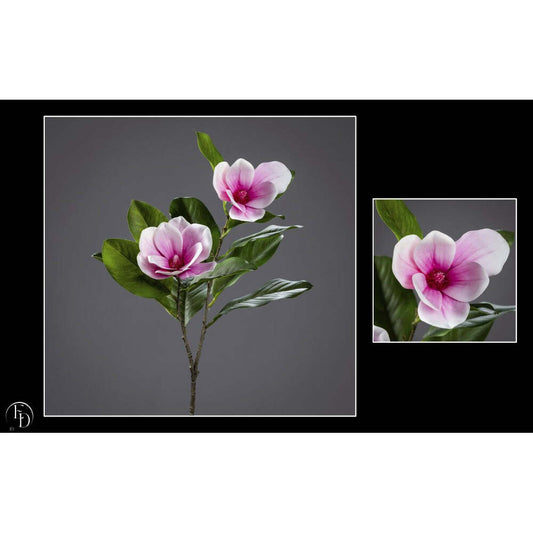 Fleur artificielle tige de magnolia polyfoam - décoration d'intérieur - H. 70 cm  rose Q3