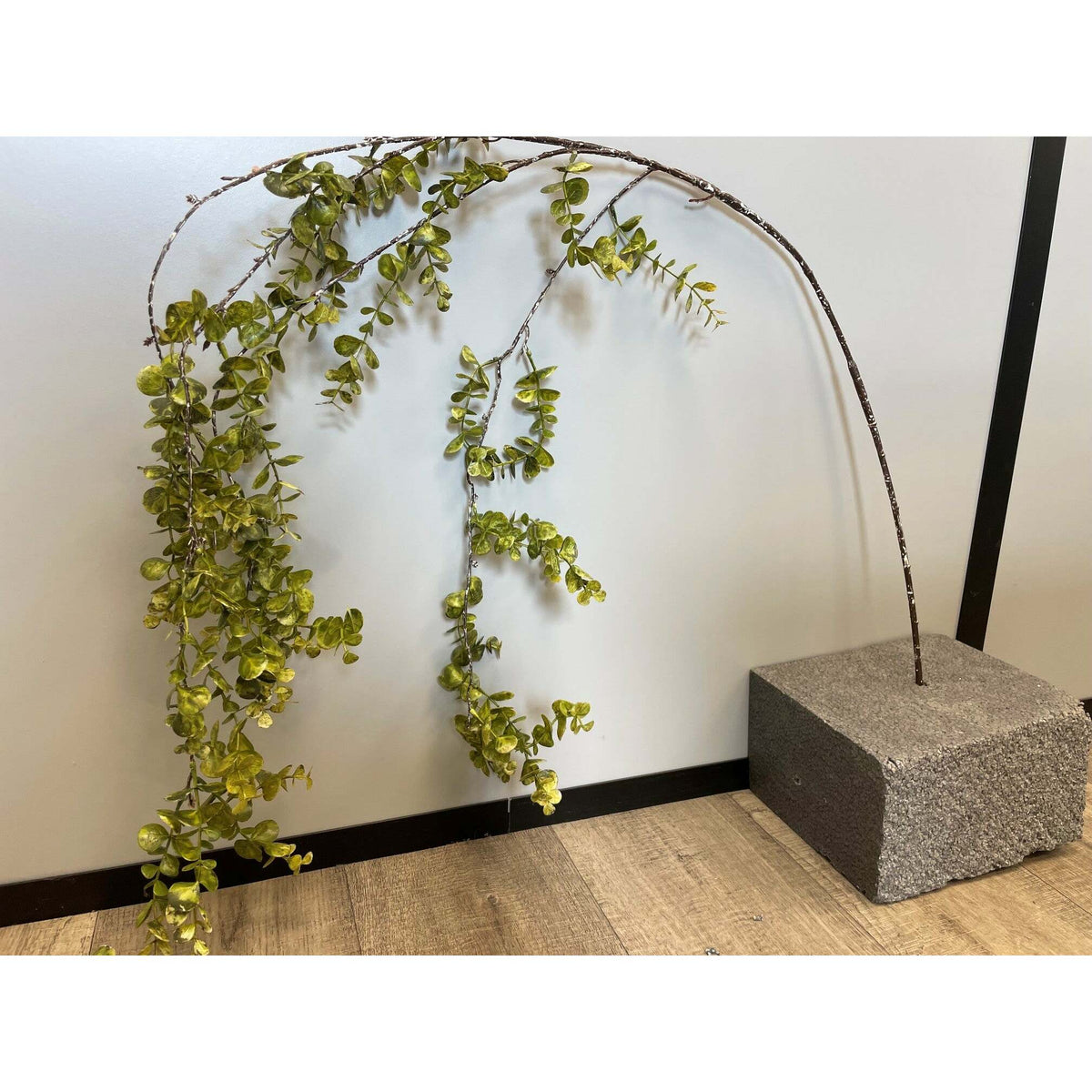 Branche artificielle de buis retombant- décoration d'intérieur - H.155 cm - Vert -S2