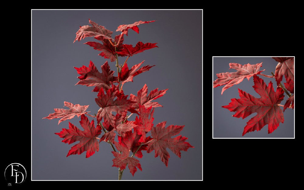 Branche d’érable artificielle automnale brun/rouge - H.70 cm