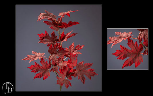 Branche d’érable artificielle automnale brun/rouge - H.70 cm