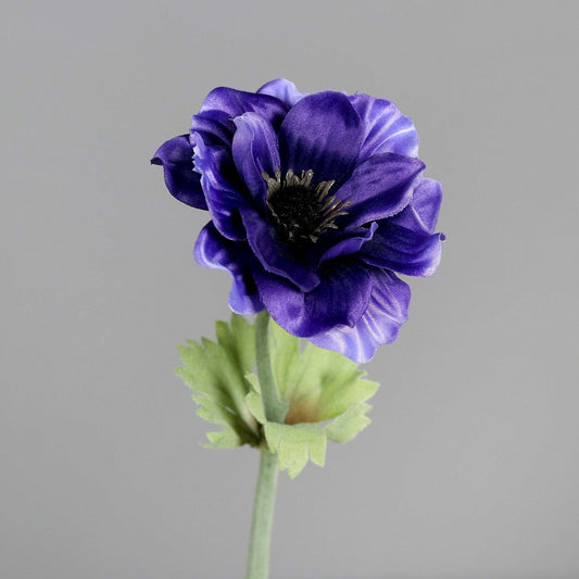Anémone artificielle 1 fleur - création de bouquet - H.35cm violette - P3