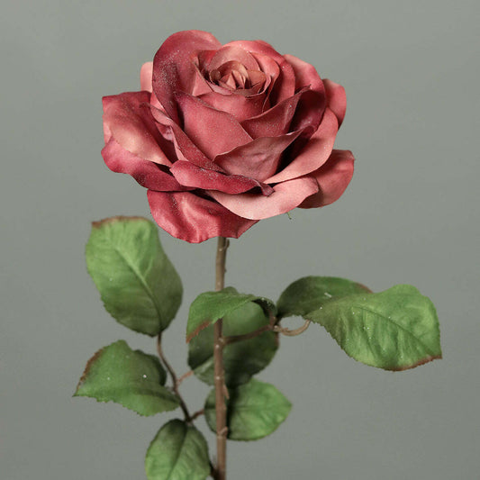Fleur artificielle - Rose - composition florale - H.62cm rose foncé chariot noel
