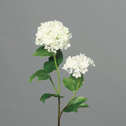 Fleur artificielle Viburnum 2 boules de fleurs - composition bouquet - H.48cm blanc - R3