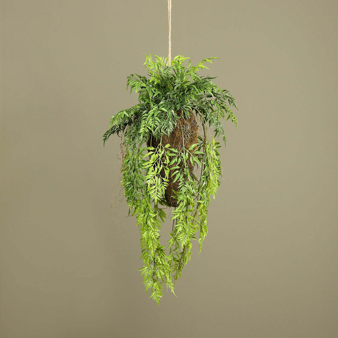 Composition artificielle boule de fougères à suspendre - Feuillage intérieur - H.94cm vert - Z4