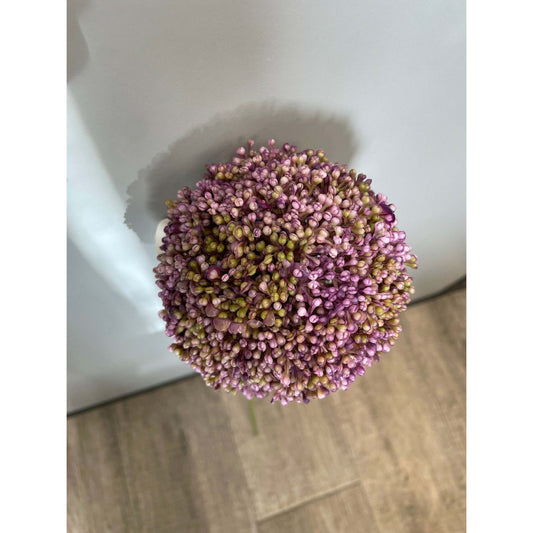 Fleur artificielle tige d'allium - décoration d'intérieur - H.72 cm - mauve - P3