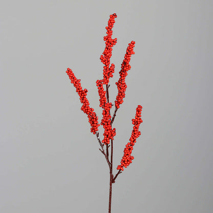 Branche artificielle d'Ilex baies rouges - composition florale - H.70cm - R1