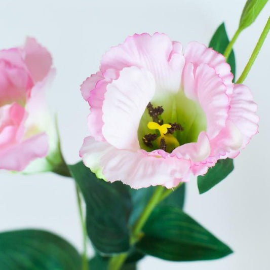 Fleur artificielle Lisianthus - composition florale - 2 fleurs et 2 boutons - H.83 cm - Rose Q1