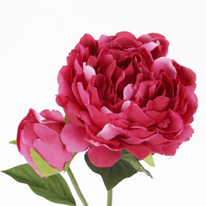 Fleur artificielle Pivoine fuchsia - composition florale - H.76cm