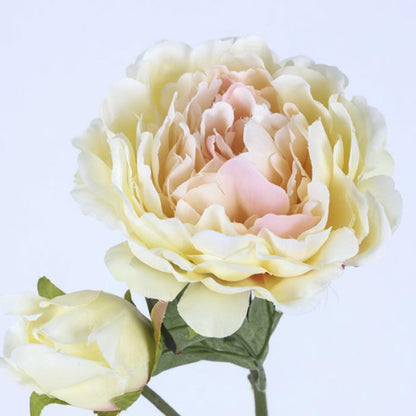 Fleur artificielle Pivoine Saumon Crème - composition florale - H.76cm