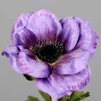 Anémone artificielle 1 fleur - création de bouquet - H.54cm violet poudré - Q3