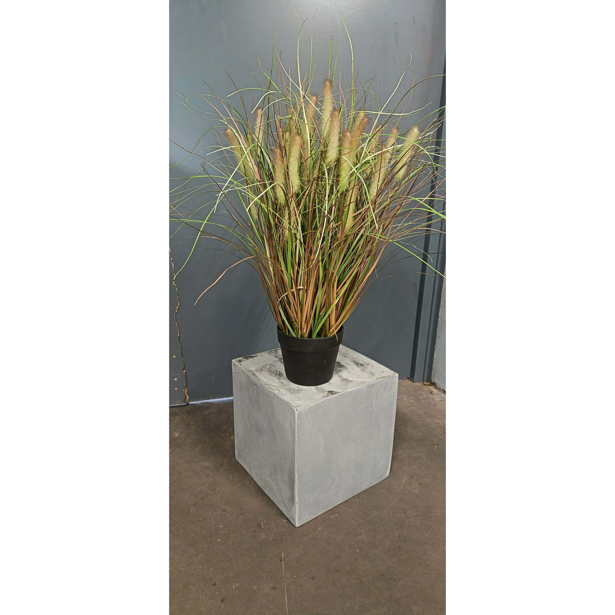 Graminée pennisetum artificielle en pot vert/brun - décoration d'intérieur - H.100cm -  depot