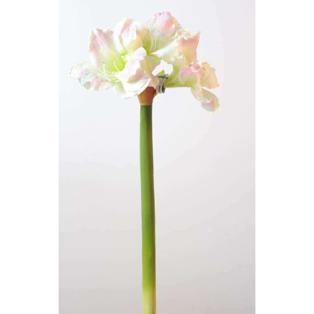 Amaryllis artificielle 3 fleurs - composition florale - H.70cm blanc - A4