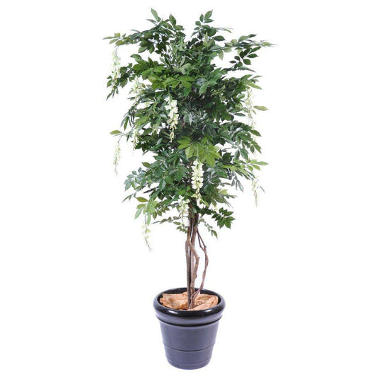 Arbre artificiel fleuri Glycine multi tree - plante d'intérieur - H.180cm blanc
