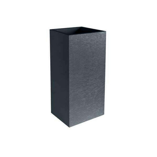 Bac pour fleur carré haut Graphit - intérieur extérieur - L.39.5 x H.80 Anthracite EDA PLASTIQUES