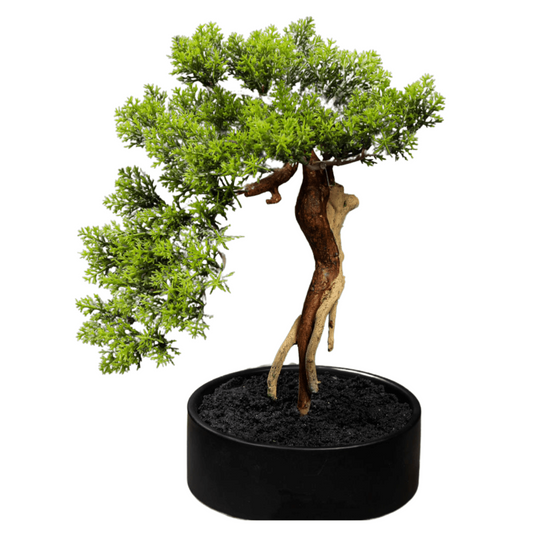 Bonsaï Thuya artificiel en pot - plante synthétique pour intérieur - H.30cm - Z4
